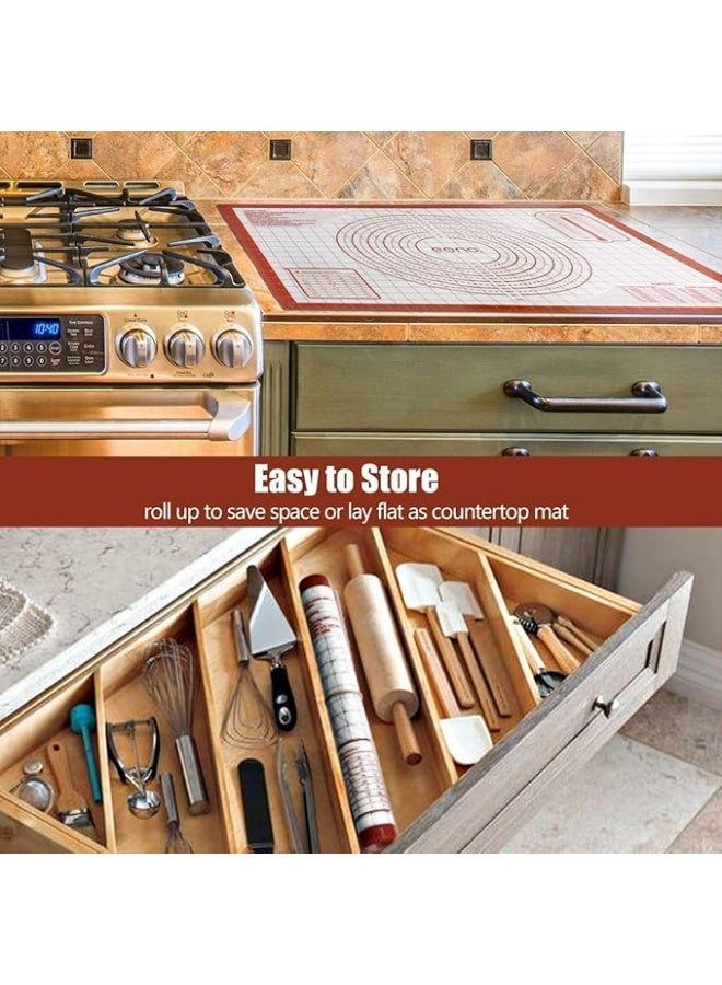 Extra Large Thick Silicone Baking Mat 50 x 40 cm, Non-Stick Sheet with Measurements for Rolling Pastry, Fondant, Pizza, Reusable and Oven Safe, Non-Slip Dough Mat, Professional Baking Tool - Image 4